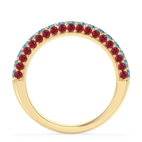 Gemstone Studded Half Eternity Agni Band