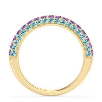 Gemstone Studded Half Eternity Agni Band