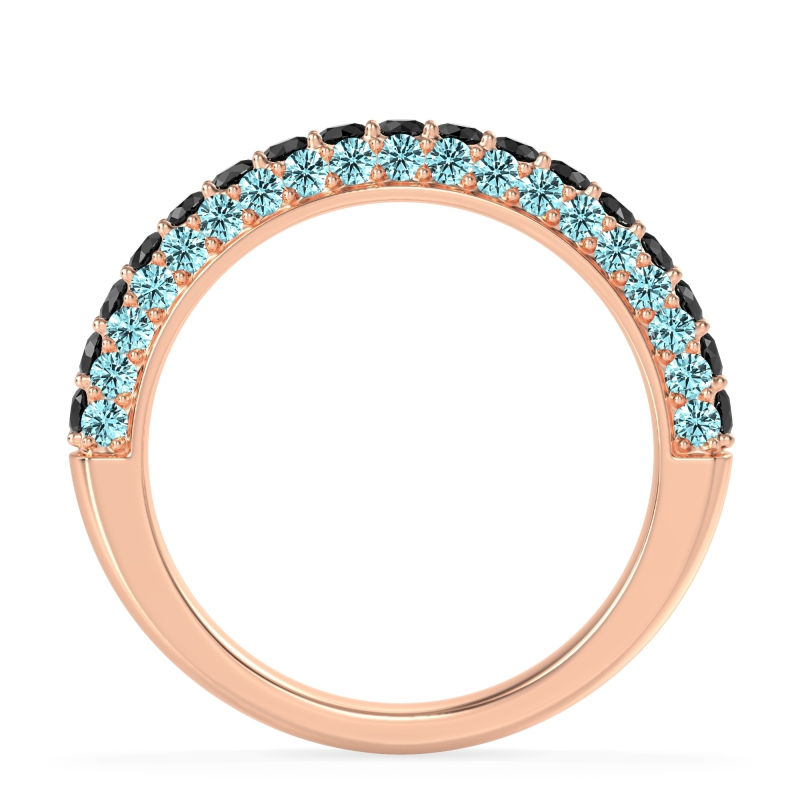Gemstone Studded Half Eternity Agni Band