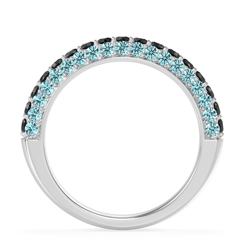 Gemstone Studded Half Eternity Agni Band