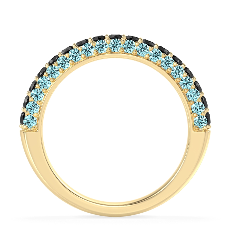 Gemstone Studded Half Eternity Agni Band