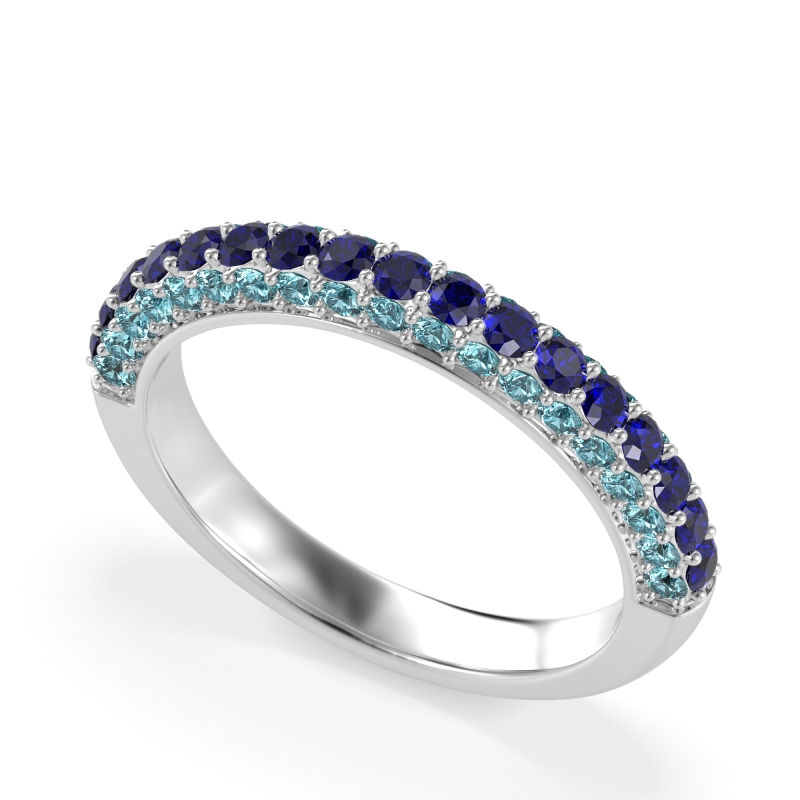 Gemstone Studded Half Eternity Agni Band