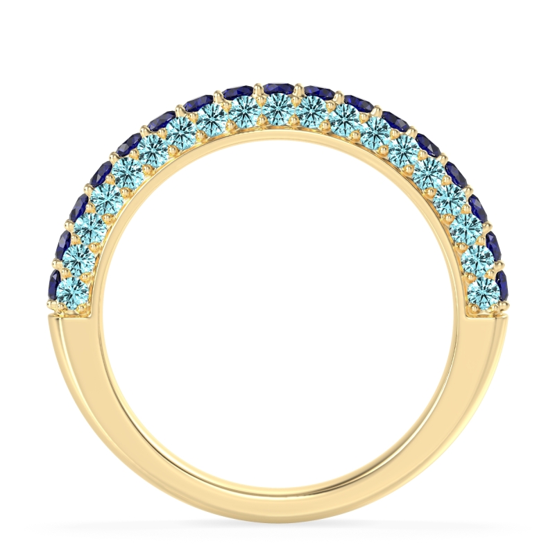 Gemstone Studded Half Eternity Agni Band