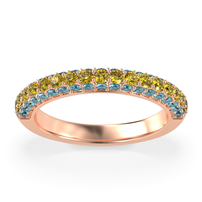 Gemstone Studded Half Eternity Agni Band