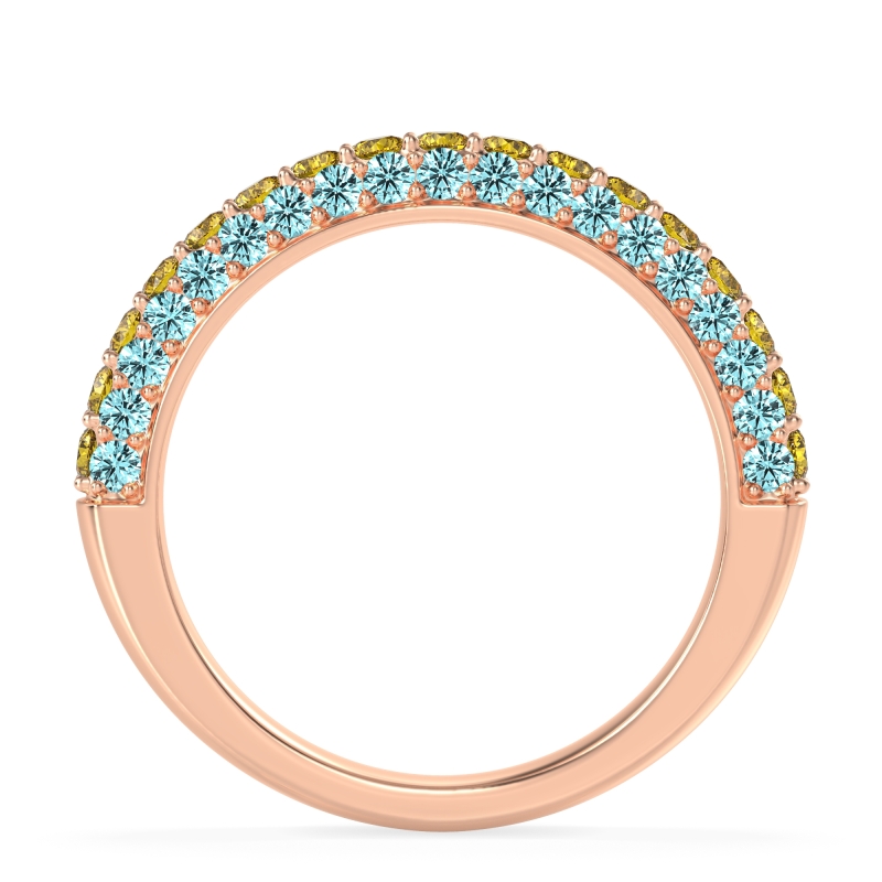 Gemstone Studded Half Eternity Agni Band