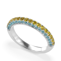 Gemstone Studded Half Eternity Agni Band