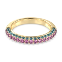 Gemstone Studded Half Eternity Agni Band