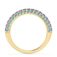 Gemstone Studded Half Eternity Agni Band