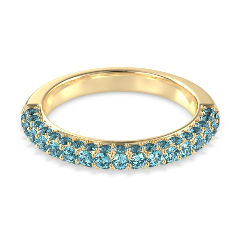 Gemstone Studded Half Eternity Agni Band