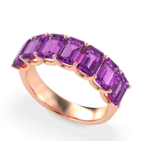 U Prong Half Eternity Emerald Cut Raha Band