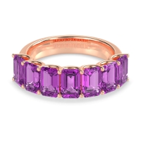 U Prong Half Eternity Emerald Cut Raha Band