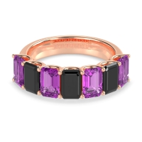 U Prong Half Eternity Emerald Cut Raha Band