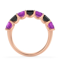 U Prong Half Eternity Emerald Cut Raha Band