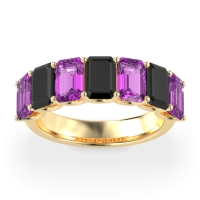 U Prong Half Eternity Emerald Cut Raha Band