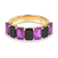 U Prong Half Eternity Emerald Cut Raha Band