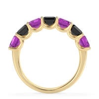 U Prong Half Eternity Emerald Cut Raha Band