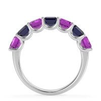 U Prong Half Eternity Emerald Cut Raha Band