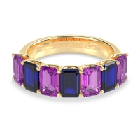 U Prong Half Eternity Emerald Cut Raha Band