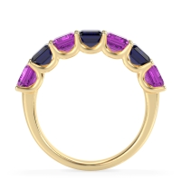 U Prong Half Eternity Emerald Cut Raha Band