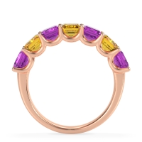 U Prong Half Eternity Emerald Cut Raha Band