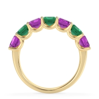 U Prong Half Eternity Emerald Cut Raha Band