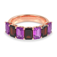 U Prong Half Eternity Emerald Cut Raha Band