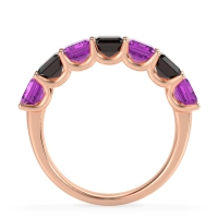 U Prong Half Eternity Emerald Cut Raha Band
