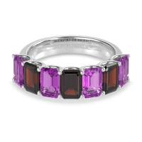 U Prong Half Eternity Emerald Cut Raha Band