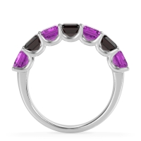 U Prong Half Eternity Emerald Cut Raha Band