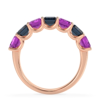 U Prong Half Eternity Emerald Cut Raha Band