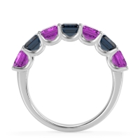 U Prong Half Eternity Emerald Cut Raha Band