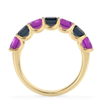 U Prong Half Eternity Emerald Cut Raha Band