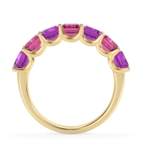 U Prong Half Eternity Emerald Cut Raha Band