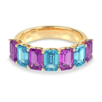 U Prong Half Eternity Emerald Cut Raha Band