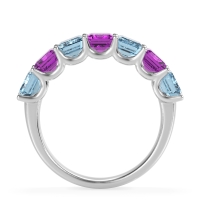 U Prong Half Eternity Emerald Cut Raha Band