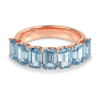 U Prong Half Eternity Emerald Cut Raha Band