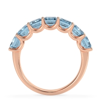 U Prong Half Eternity Emerald Cut Raha Band