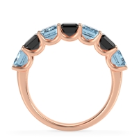 U Prong Half Eternity Emerald Cut Raha Band