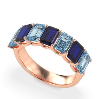 U Prong Half Eternity Emerald Cut Raha Band