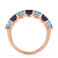 U Prong Half Eternity Emerald Cut Raha Band