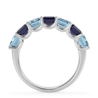U Prong Half Eternity Emerald Cut Raha Band