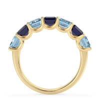 U Prong Half Eternity Emerald Cut Raha Band