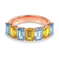 U Prong Half Eternity Emerald Cut Raha Band