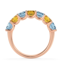U Prong Half Eternity Emerald Cut Raha Band