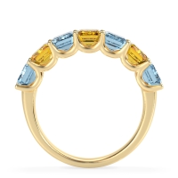U Prong Half Eternity Emerald Cut Raha Band