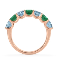 U Prong Half Eternity Emerald Cut Raha Band