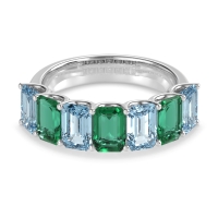 U Prong Half Eternity Emerald Cut Raha Band