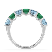 U Prong Half Eternity Emerald Cut Raha Band