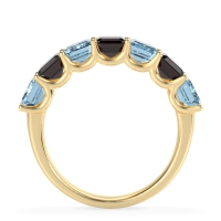 U Prong Half Eternity Emerald Cut Raha Band