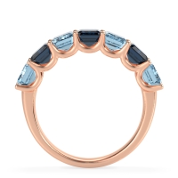 U Prong Half Eternity Emerald Cut Raha Band